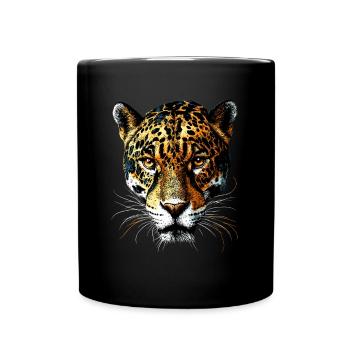 Jaguar Raubkatze Panther Wilde Katze Süßer Jaguar - Tasse einfarbig - Schwarz - Vorne