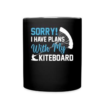 Watersports Kitesurfing - I have plans with my - Tasse einfarbig - Schwarz - Vorne