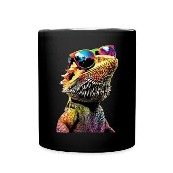 Bartagame Echse Bearded Dragon Süße Bartagamen - Tasse einfarbig - Schwarz - Vorne