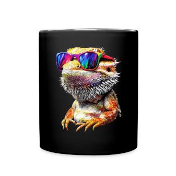 Bartagame Echse Bearded Dragon Süße Bartagamen - Tasse einfarbig - Schwarz - Vorne