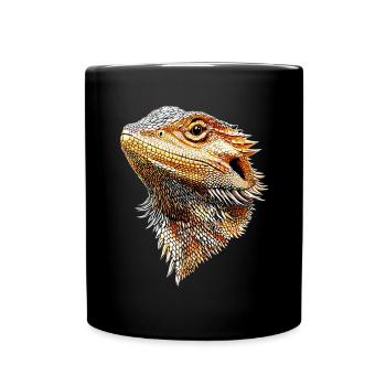 Bartagame Echse Bearded Dragon Süße Bartagamen - Tasse einfarbig - Schwarz - Vorne