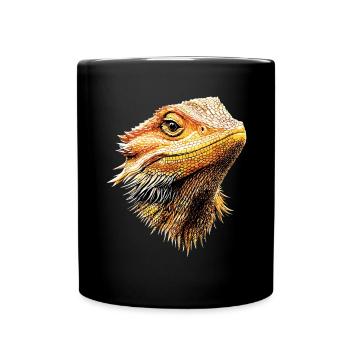 Bartagame Echse Bearded Dragon Süße Bartagamen - Tasse einfarbig - Schwarz - Vorne