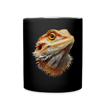 Bartagame Echse Bearded Dragon Süße Bartagamen - Tasse einfarbig - Schwarz - Vorne