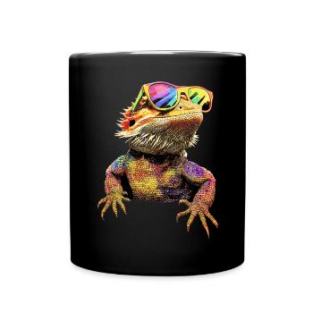 Bartagame Echse Bearded Dragon Süße Bartagamen - Tasse einfarbig - Schwarz - Vorne