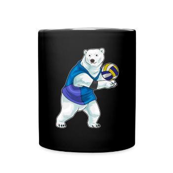 Polar Bear Volleyball Player Volleyball - Full Colour Mug - black - Front