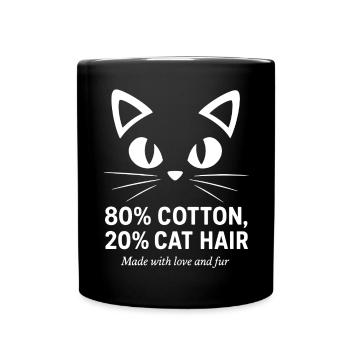 Katzenhaar inklusive - Tasse einfarbig - Schwarz - Vorne