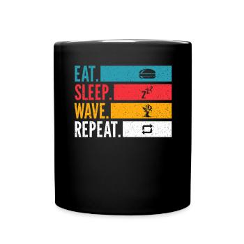 Eat Sleep Wave Repeat Dance Design - Full Colour Mug - black - Front