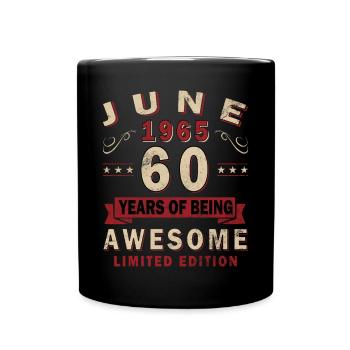 Original June 1965 Vintage 1965 60th Birthday 60 - Full Colour Mug - black - Front