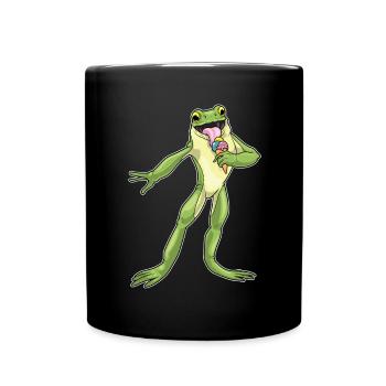 Frosch Waffeleis - Tasse einfarbig - Schwarz - Vorne