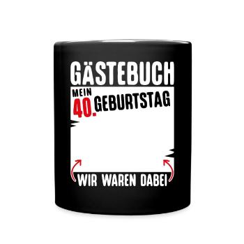 T-Shirt 40 Geburtstag Männer Geschenk 40 Jahre - Tasse einfarbig - Schwarz - Vorne