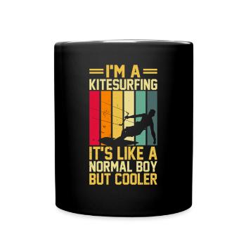 Je suis un garçon de kitesurf, c’est comme un garçon normal mais - Mug uni - noir - Devant