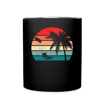 Watersports Kiteboarding Kitesurfer Kitesurfing - Tasse einfarbig - Schwarz - Vorne