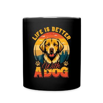 La vie est meilleure avec un chien Dictons de chien - Mug uni - noir - Devant