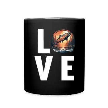 Lachse Lachs - Tasse einfarbig - Schwarz - Vorne
