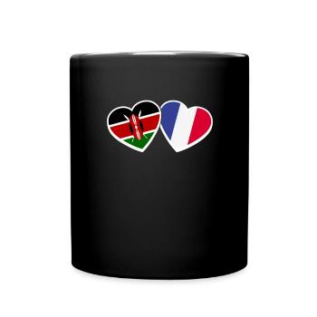 Kenia Frankreich Herz Liebe Flagge Kenianer - Tasse einfarbig - Schwarz - Vorne