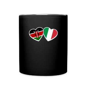 Kenia Italien Herz Liebe Flagge Italiener Kenianer - Tasse einfarbig - Schwarz - Vorne