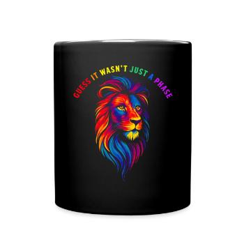 Lion LGBTQ CSD LGBT Gay Pride Rainbow Flag - Full Colour Mug - black - Front