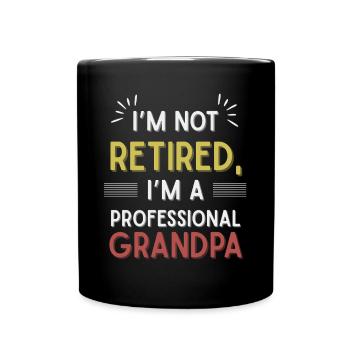 Drôle de grand-père disant grand-père retraite - Mug uni - noir - Devant