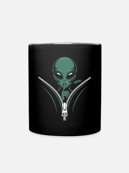 Geheimnisvoller Alien Sssh... Geheimnisvolle - Ensfarvet krus - sort