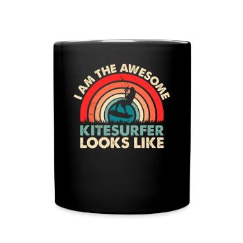 Watersports Kitesurfing - I am the awesome - Tasse einfarbig - Schwarz - Vorne
