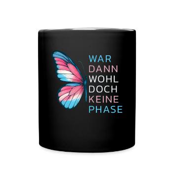 Schmetterling Trans LGBTQ CSD LGBT Pride Flagge - Tasse einfarbig - Schwarz - Vorne