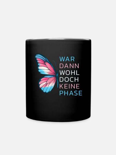 Schmetterling Trans LGBTQ CSD LGBT Pride Flagge - Tasse einfarbig - Schwarz