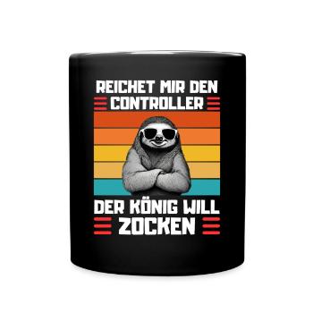 Funny Sloth Saying for Gamblers - Full Colour Mug - black - Front