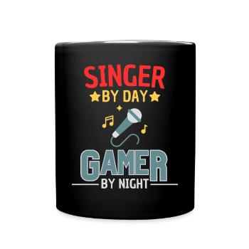 Chanteur et gamer prononçant de l’humour gamer - Mug uni - noir - Devant