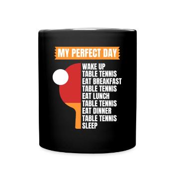 Tischtennis Spruch Tischtennis Humor - Tasse einfarbig - Schwarz - Vorne