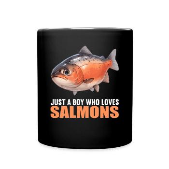Lachse Lachs - Tasse einfarbig - Schwarz - Vorne