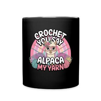Le crochet, dites-vous ? Laine d’alpaga Humour - Mug uni - noir - Devant