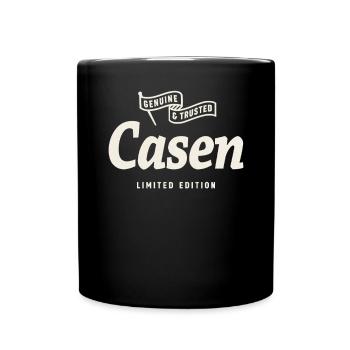 Casen Genuine and Trusted Funny Name Casen - Full Colour Mug - black - Front