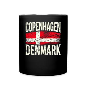 Copenhagen Denmark Flag - Full Colour Mug - black - Front