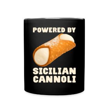 Sizilien Cannoli Spruch - Tasse einfarbig - Schwarz - Vorne