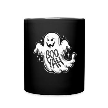 Creepy boo yah fantôme dessin animé illustration - Mug uni - noir - Devant