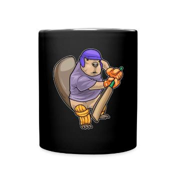 Beaver Cricket Cricket Bat - Full Colour Mug - black - Front