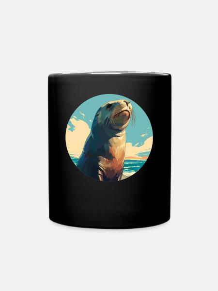 Seelöwen Seelöwe - Tasse einfarbig - Schwarz