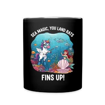 Magie de la mer avec Licorne - Mug uni - noir - Devant