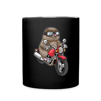 Moto taupe - Mug uni - noir - Devant