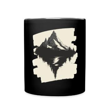 Berge Klettern Kletterer Wandern - Tasse einfarbig - Schwarz - Vorne