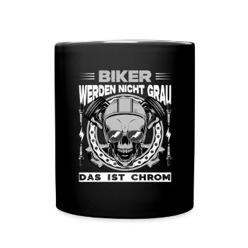 Biker Motorradfahrer Motorrad Geschenke Geburtstag - Tasse einfarbig - Schwarz - Vorne