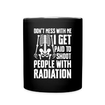 Radiation expert squelette humour rayons X - Mug uni - noir - Devant