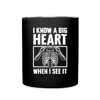 Je reconnais un grand cœur quand j’en vois un - Mug uni - noir - Devant