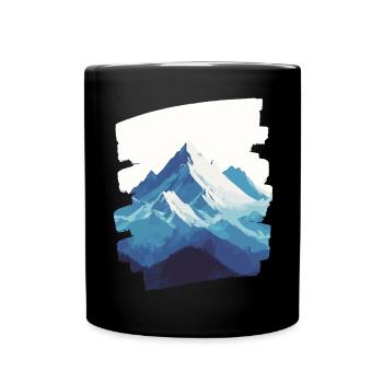 Berge Klettern Kletterer Wandern - Tasse einfarbig - Schwarz - Vorne