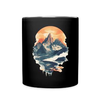 Berge Klettern Kletterer Wandern - Tasse einfarbig - Schwarz - Vorne