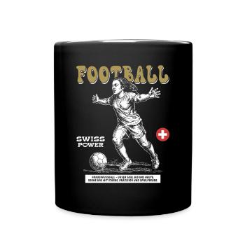 Schweiz Fußballerin Shirt: Tor mit Übersicht - Tasse einfarbig - Schwarz - Vorne