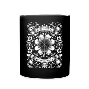 Le bonheur commence là où l’on oublie le temps - Mug uni - noir - Devant