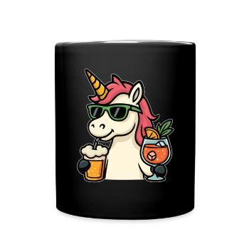 Einhorn trinken - Tasse einfarbig - Schwarz - Vorne