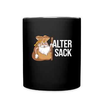 Alter Sack Lustiges Cartoon Design Mit Witzigem - Tasse einfarbig - Schwarz - Vorne