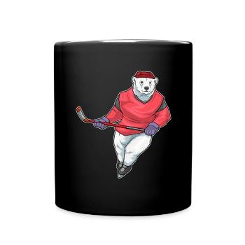Polar Bear Bâtons de hockey sur glace - Mug uni - noir - Devant